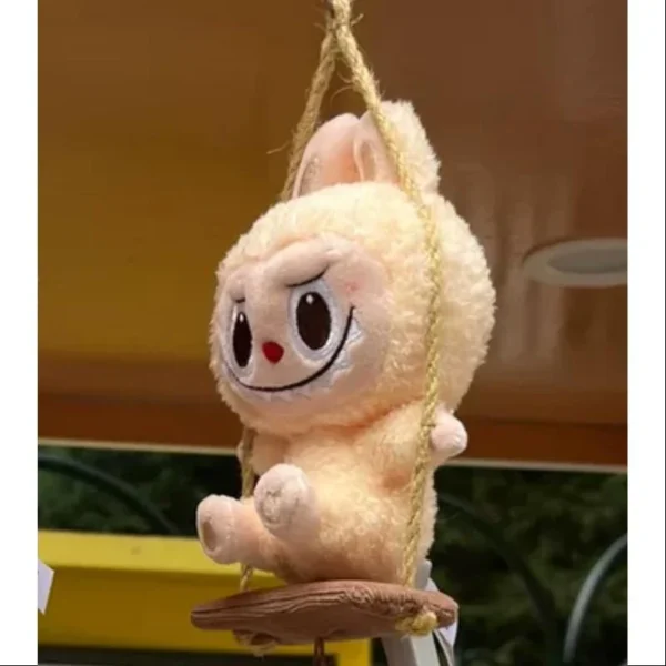 Labubu POP LAND TIMBER WORKSHOP PLAYING ON THE SWING PLUSH PENDANT Series Yellow - Image 3